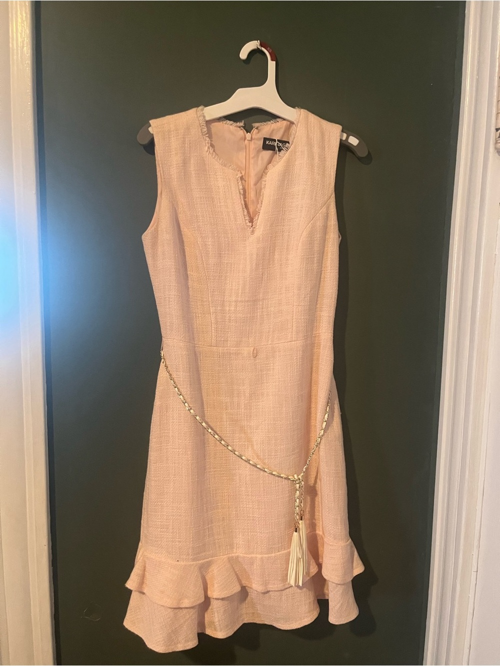 NWT baby pink Karl Lagerfeld tweed dress sz2